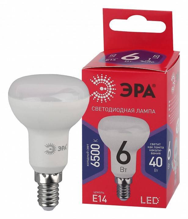 Лампа светодиодная ЭРА ЭКО E14 6 Вт 6500 К Б0045335