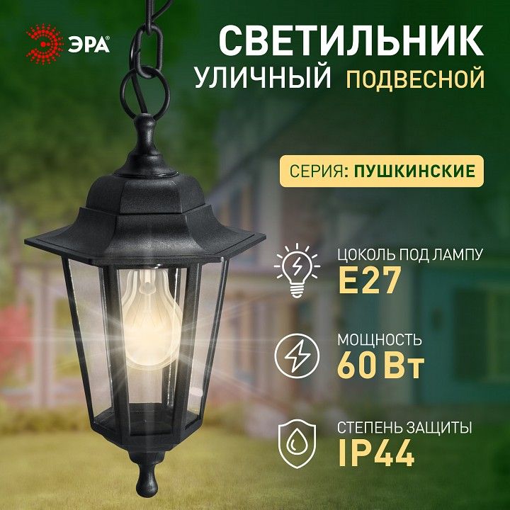 Подвесной светильник Эра  НСУ 06-60-001 черный