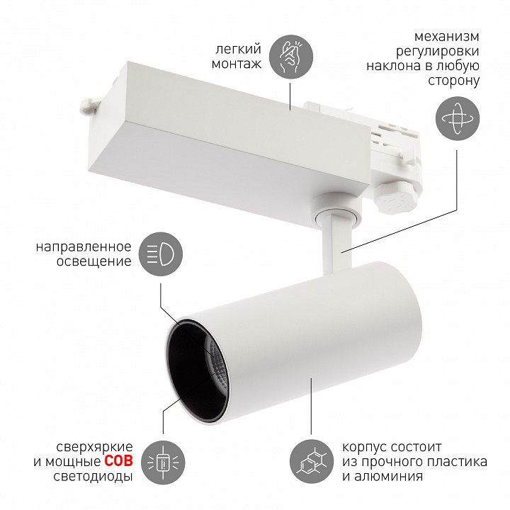 Светильник на штанге Эра  SТR-30-36-40K-W20