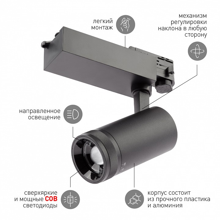 Светильник на штанге Эра  STR-30-99-40K-B20