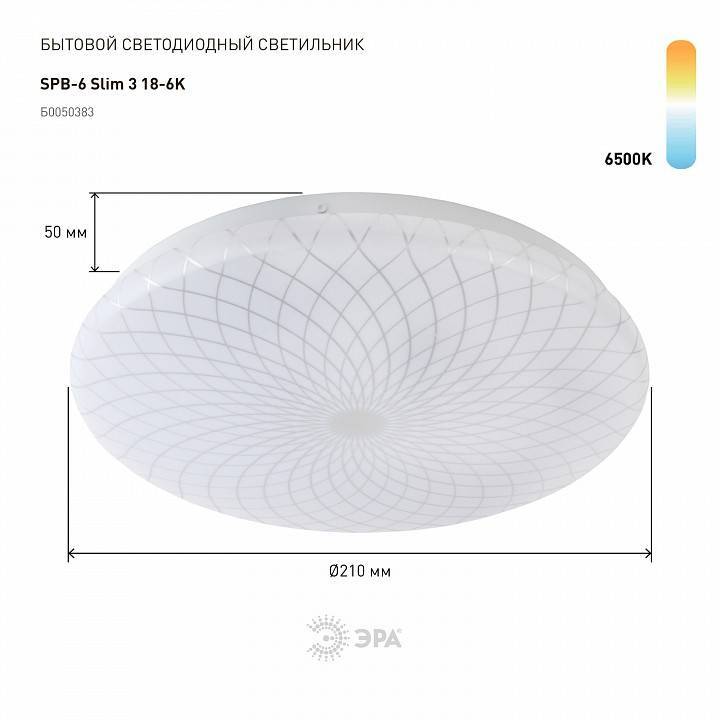 Накладной светильник Эра Slim SPB-6 Slim 3 18-6K