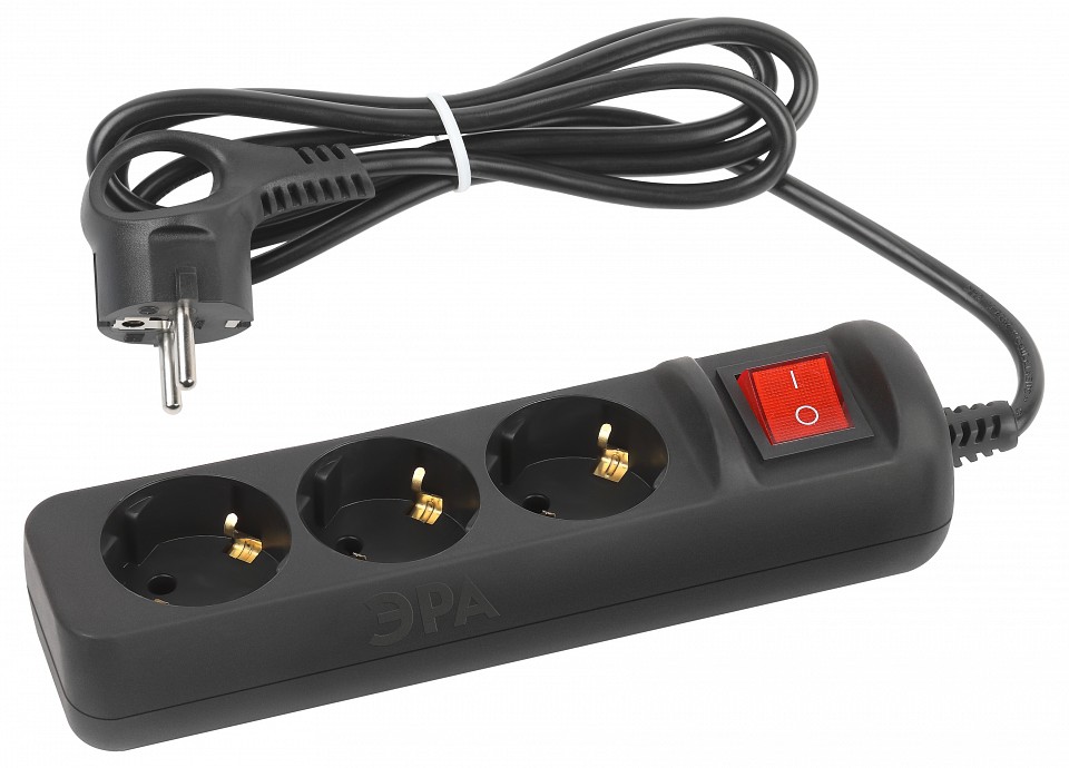 Удлинитель с выключателем Эра  UX-3es-1,5m-B