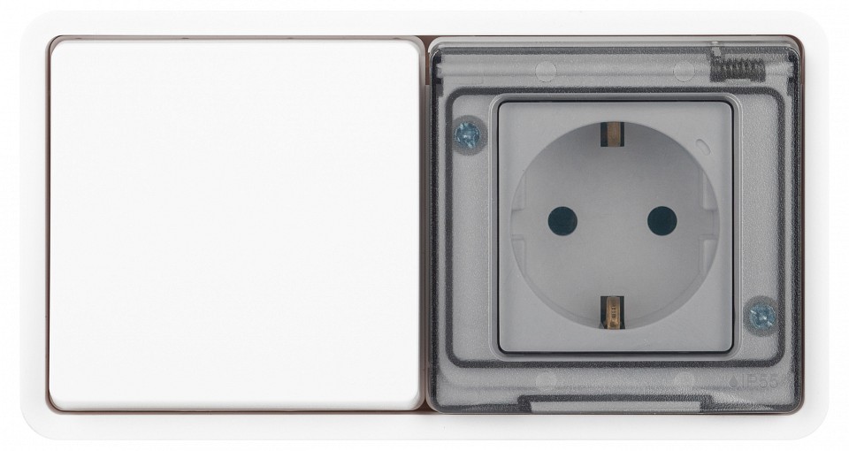 Блок с розеткой и выключателем Эра Эра Эксперт 11-7521-01