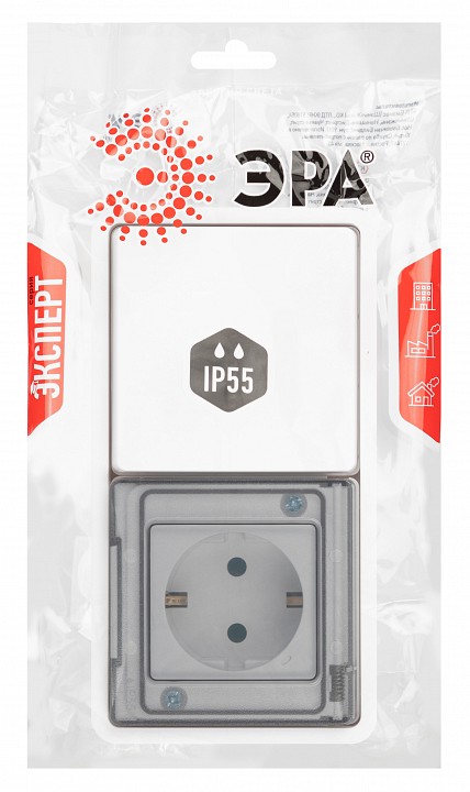 Блок с розеткой и выключателем Эра Эра Эксперт 11-7521-01