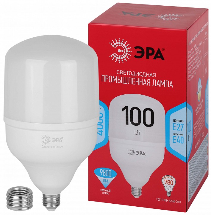Лампа светодиодная Эра  E27, E40 100Вт 4000K LED POWER T140-100W-4000-E27/E40 R