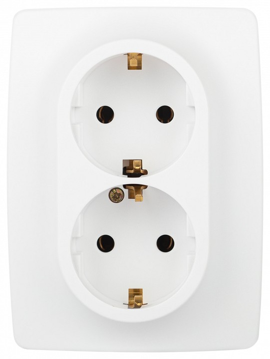 Розетка двойная без заземления Эра Эра 12 12-2106-01М