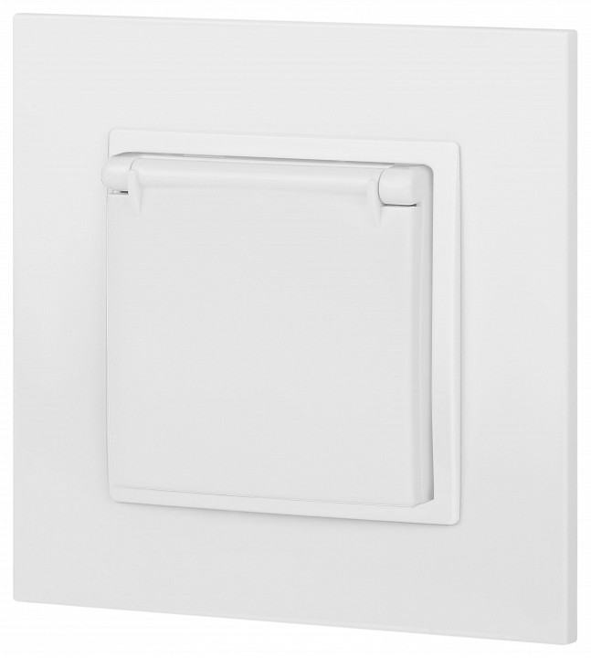 Розетка с заземлением и со шторкой, без рамки с крышкой Эра Эра Elegance 14-2103-01М