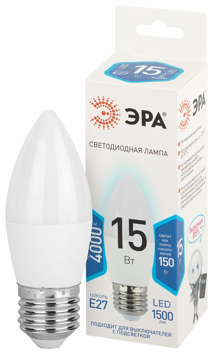 Лампа светодиодная Эра Стандарт LED B35-15W-840-E27