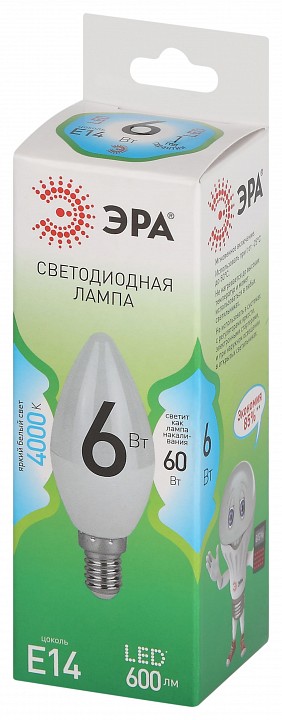 Лампа светодиодная Эра Green Line LED B35-6W-840-E14 GL