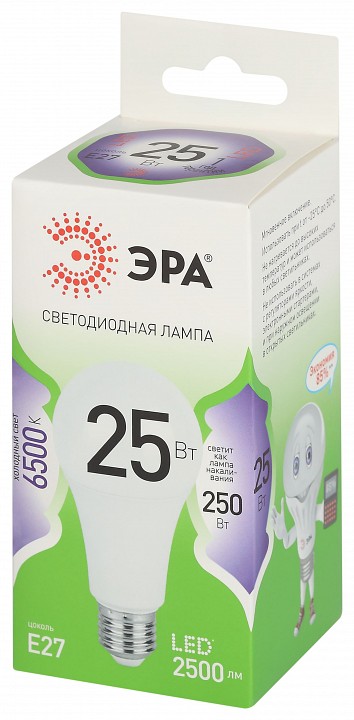 Лампа светодиодная Эра Green Line LED A60-25W-865-E27 GL