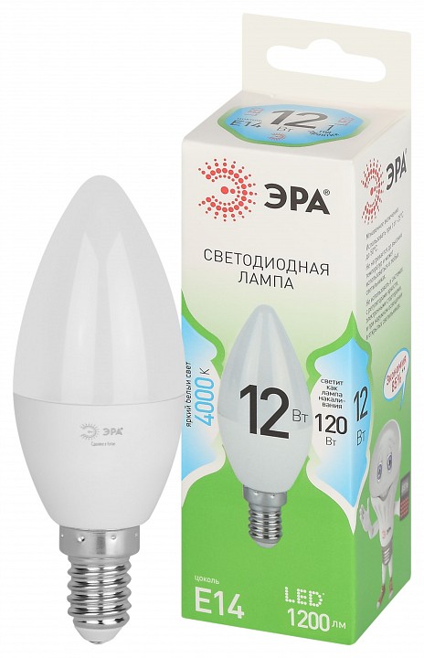 Лампа светодиодная Эра Green Line LED B35-12W-840-E14 GL