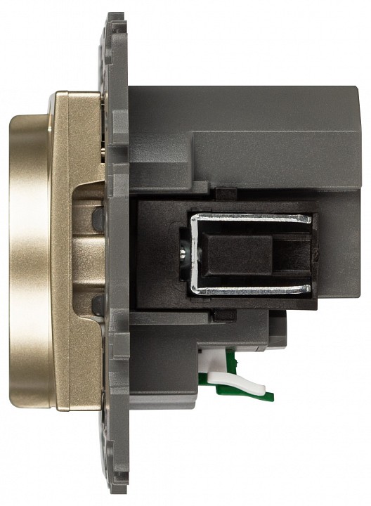 Розетка с заземлением и со шторкой и 2хUSB, без рамки Эра Эра Elegance 14-4108-04