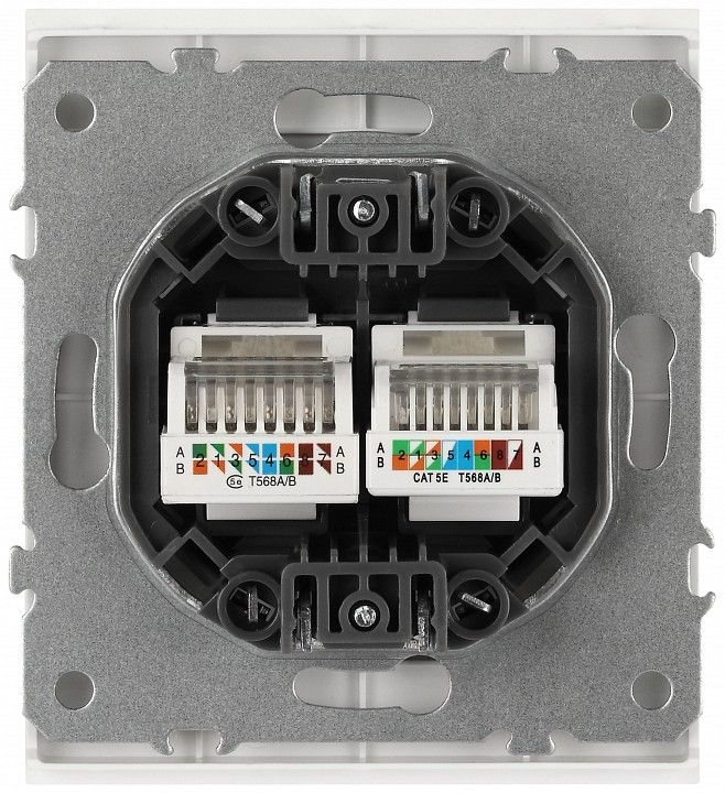 Розетка двойная Ethernet RJ-45 без рамки Эра Arktik Б0070491