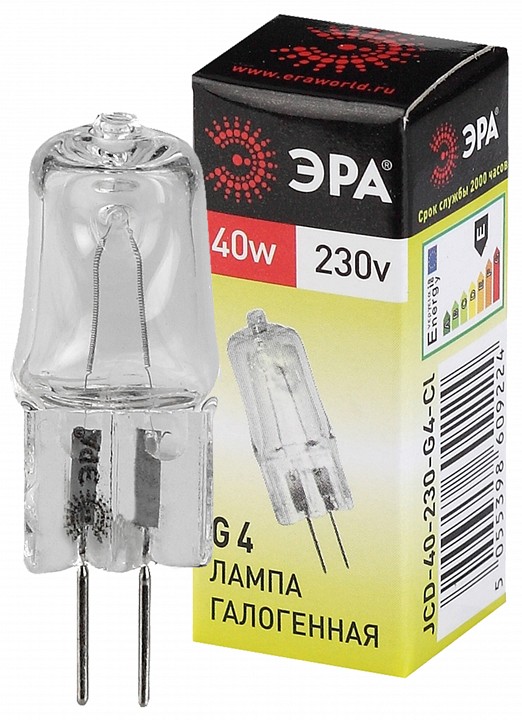 Лампа галогеновая Эра  G4-JCD-40W-230V-CL