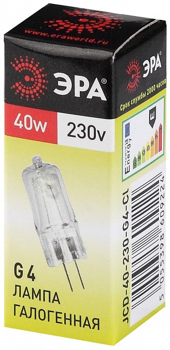Лампа галогеновая Эра  G4-JCD-40W-230V-CL