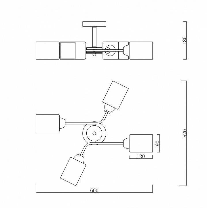 Люстра на штанге Escada Vertigo 1131/4P Black/Gold
