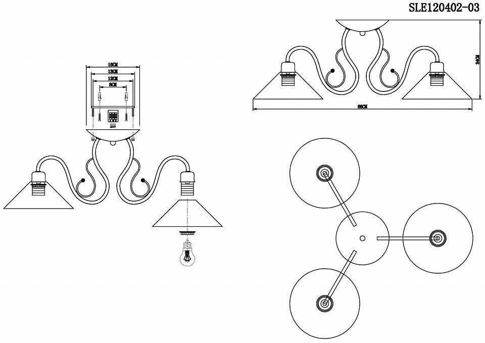 Люстра на штанге EVOLUCE Ciolla 3 лампы SLE120402-03