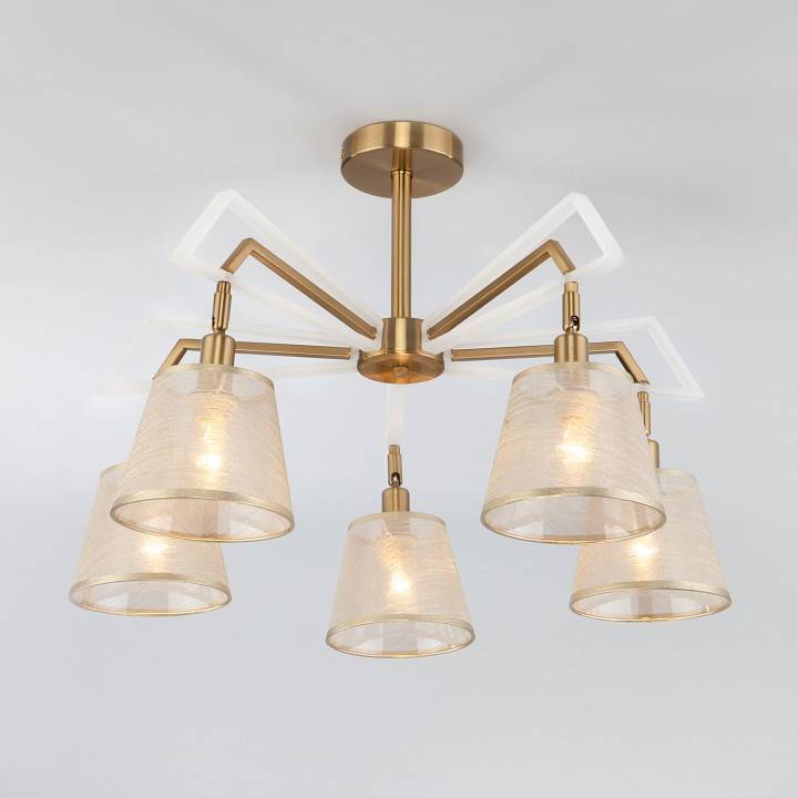 Люстра на штанге Eurosvet Alicante 60082/5 золотая бронза 60082/5