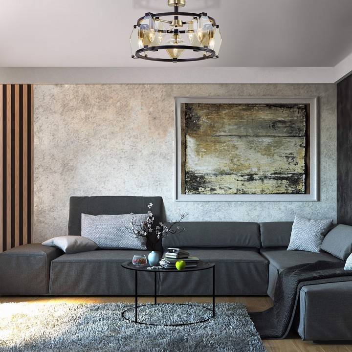 Люстра на штанге Eurosvet Aragon 60126/8 черный Smart 60126/8