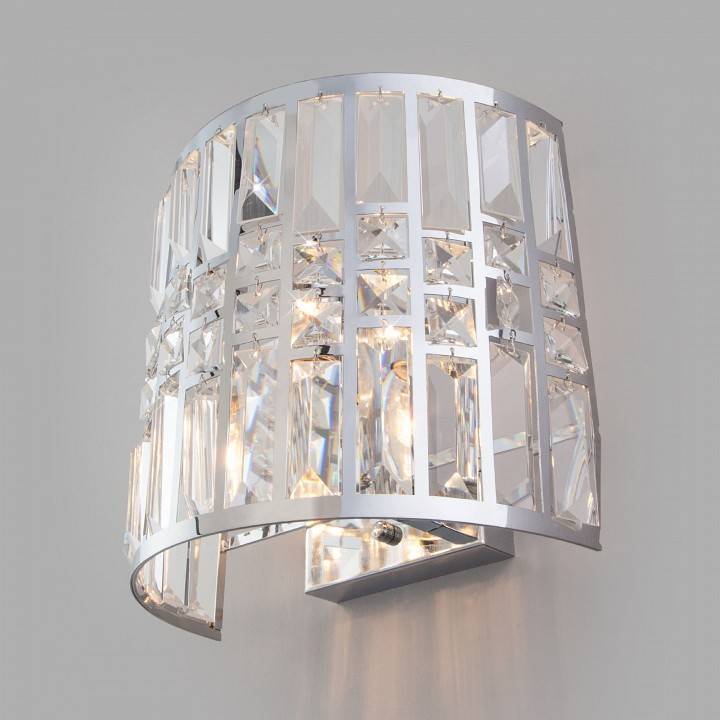 Накладной светильник Eurosvet Lory хром/прозрачный хрусталь Strotskis 10125/2