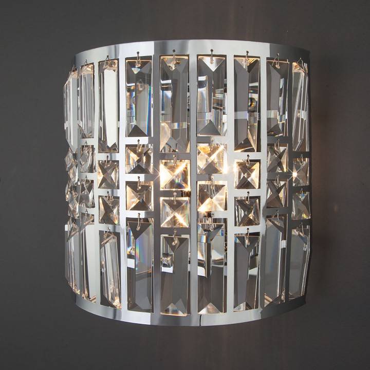 Накладной светильник Eurosvet Lory хром/прозрачный хрусталь Strotskis 10125/2