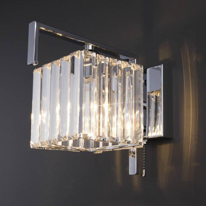 Бра Eurosvet April 10126/1 хром прозрачный хрусталь Strotskis 10126/1