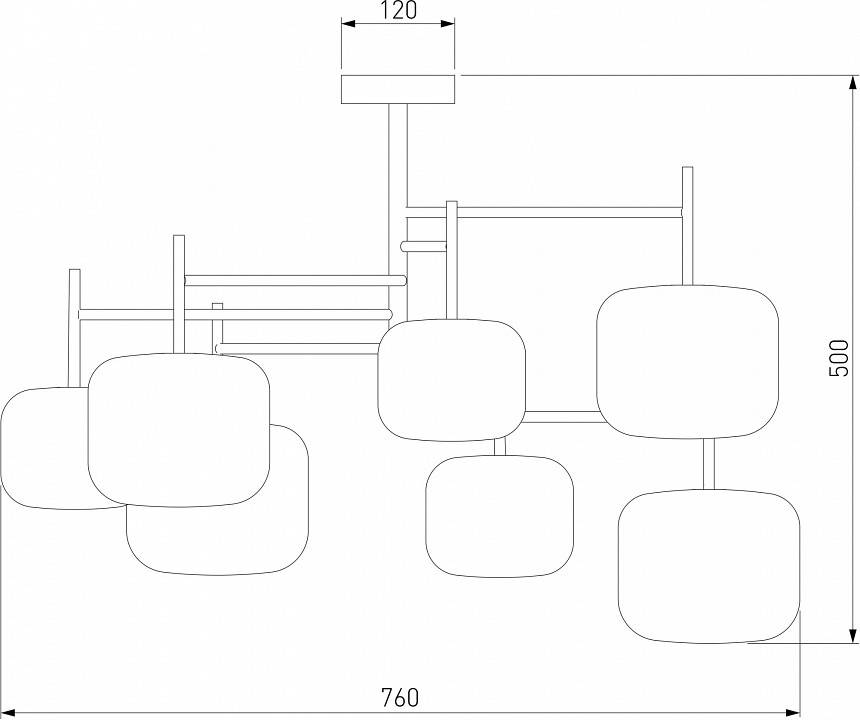 Люстра на штанге Eurosvet Jar 70128/7 золото