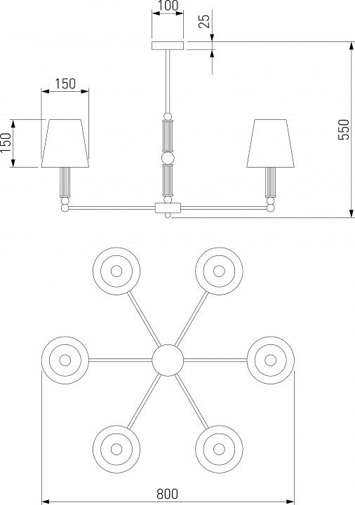 Люстра на штанге Eurosvet Conso 60145/6 хром