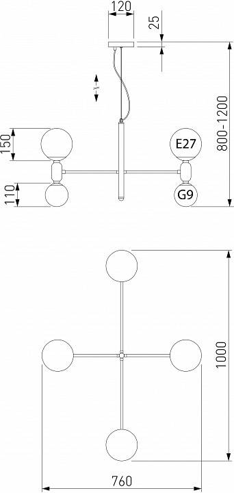 Подвесная люстра Eurosvet Bubble a063207