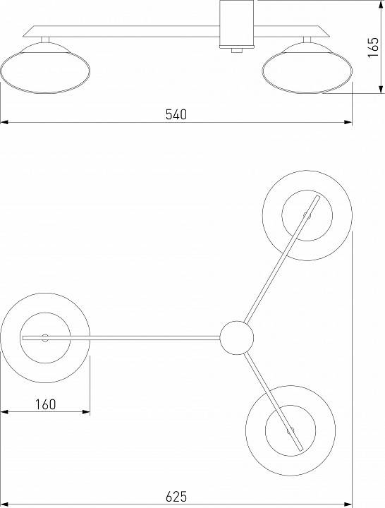 Потолочная люстра Eurosvet Opaline 70220/3 латунь 70220/3