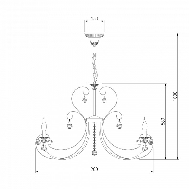 Подвесная люстра Eurosvet Alda 3305/12