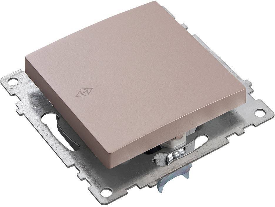 Выключатель проходной одноклавишный без рамки Stekker Катрин 39590