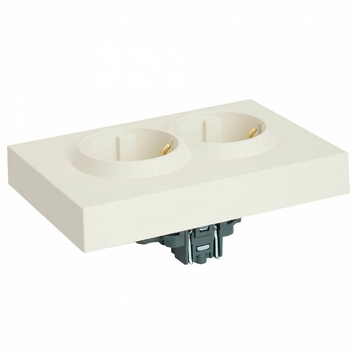 Розетка двойная без заземления и с шторкой, без рамки Stekker RST16-5114-01 49882