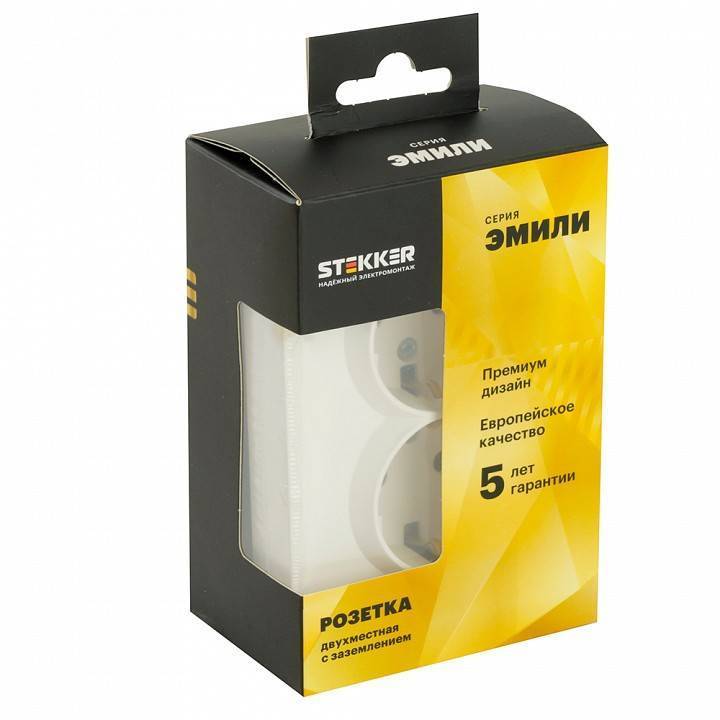 Розетка двойная без заземления и с шторкой, без рамки Stekker RST16-5114-01 49882