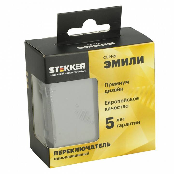 Выключатель одноклавишный без рамки Stekker Эмили 49945