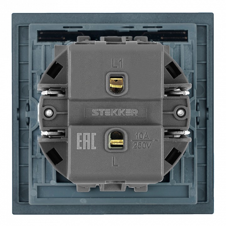 Выключатель одноклавишный с подсветкой без рамки Stekker Мия 50445