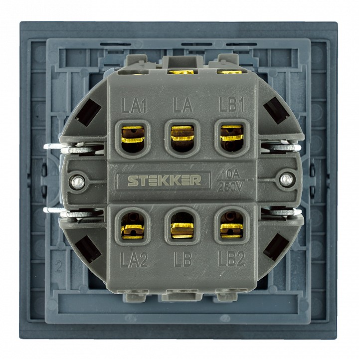 Переключатель перекрестный одноклавишный без рамки Stekker Мия 50571