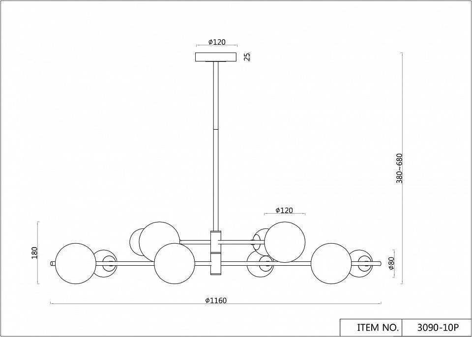 Люстра на штанге F-Promo Vials 3090-10P