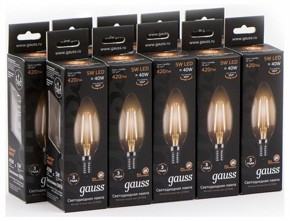 Лампа светодиодная Gauss E14 5 Вт 2700 K 103801105