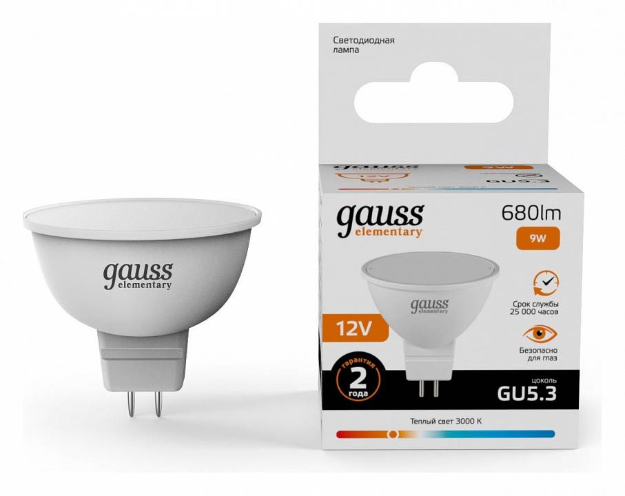 Лампа светодиодная Gauss Elementary MR16 GU5.3 5.5 Вт 3000 K 11519