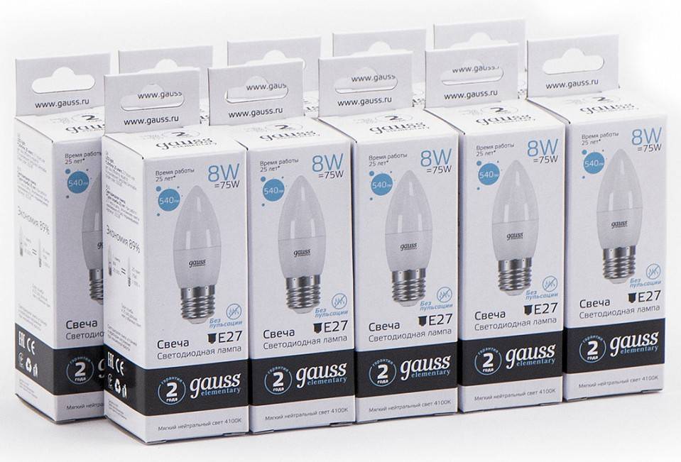 Лампа светодиодная Gauss 332 E27 8Вт 4100K 33228