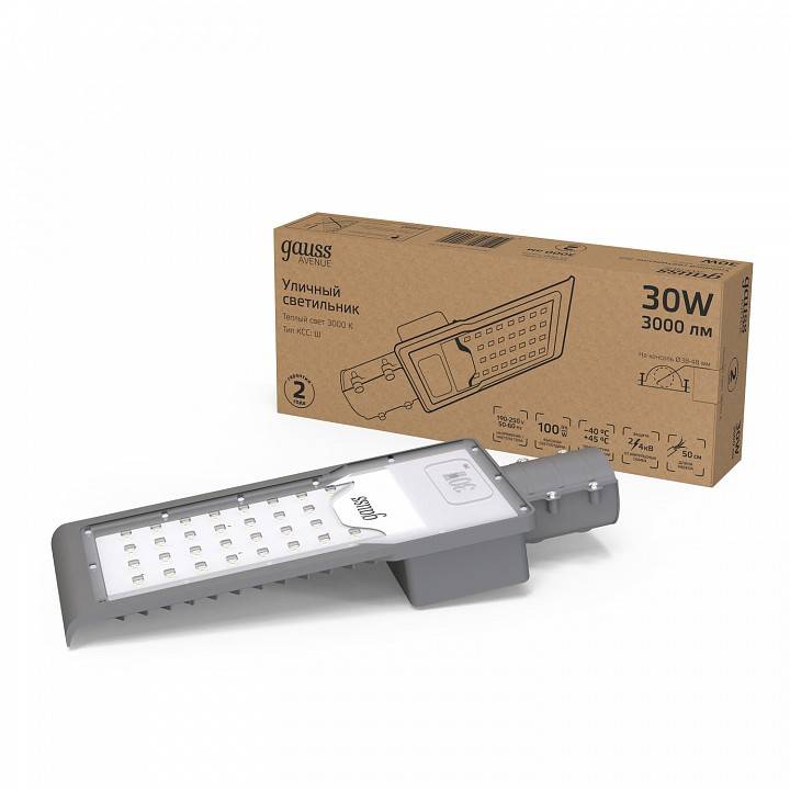Светильник консольный Gauss Avenue 130 Вт 3000 К 629534130