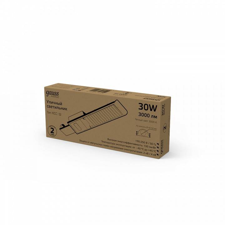 Светильник консольный Gauss Avenue 130 Вт 3000 К 629534130