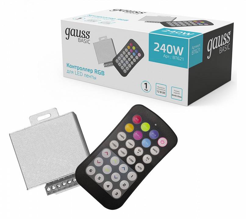 Контроллер RGB с пультом ДУ Gauss BT621