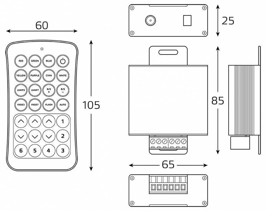 Контроллер RGB с пультом ДУ Gauss BT621