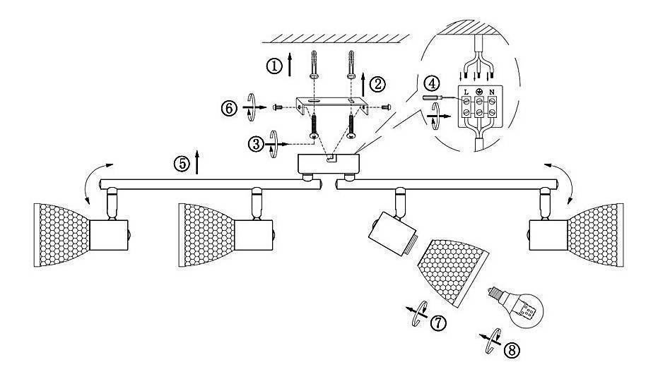 Спот Globo Rachel 4 лампы 56041-4
