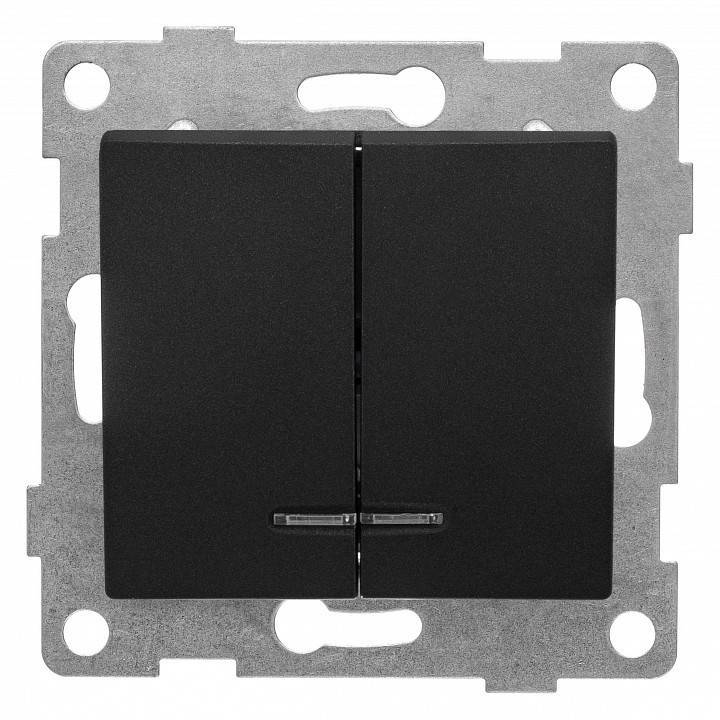 Выключатель двухклавишный с подсветкой без рамки Gusi Electric BRAVO С10В28-010