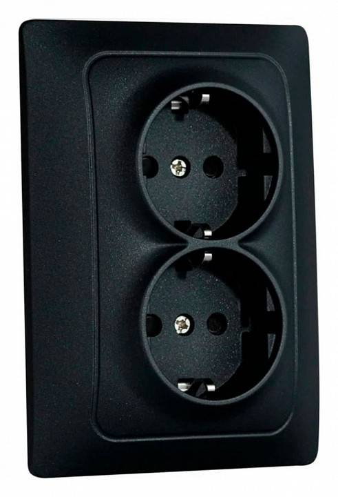 Розетка двойная с заземлением и со шторкой Gusi Electric BRAVO С10Р6-010