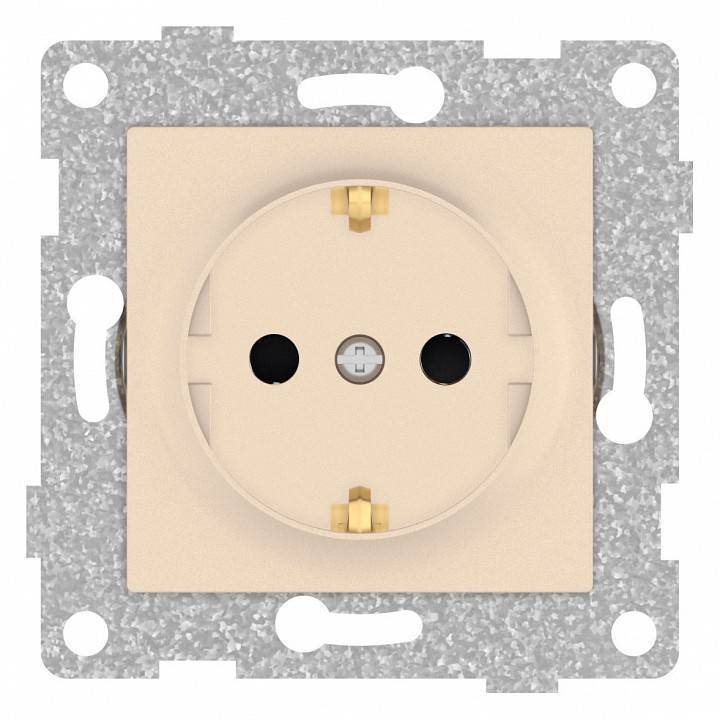 Розетка с заземлением и шторками Gusi Electric UGRA С11Р4-027