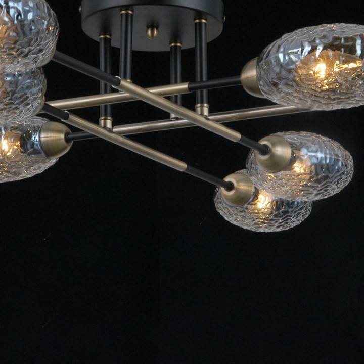 Потолочная люстра ILLUMICO черная с бронзой IL0255-8CSQ-79 BK AB